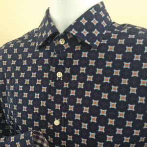 Thomas Dean Jack Stone Dark Blue & Purple Shirt